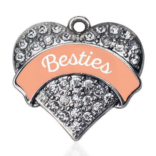Peach Besties Pave Heart Charm