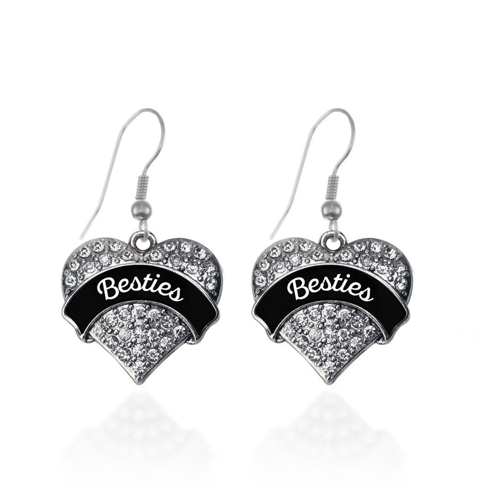 Black and White Besties Pave Heart Charm