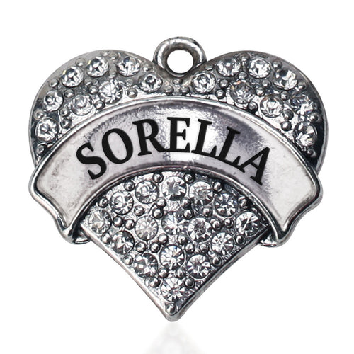 Sorella - Sister in Italian Pave Heart Charm