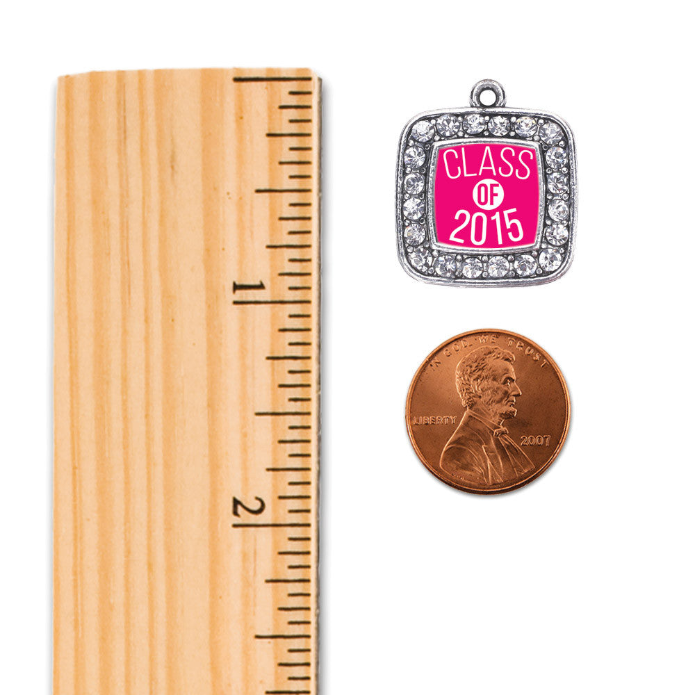 Hot Pink Class of 2015 Square Charm