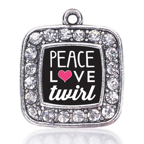 Peace Love Twirl  Square Charm