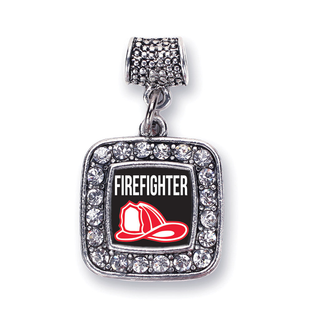 Firefighter Square Charm