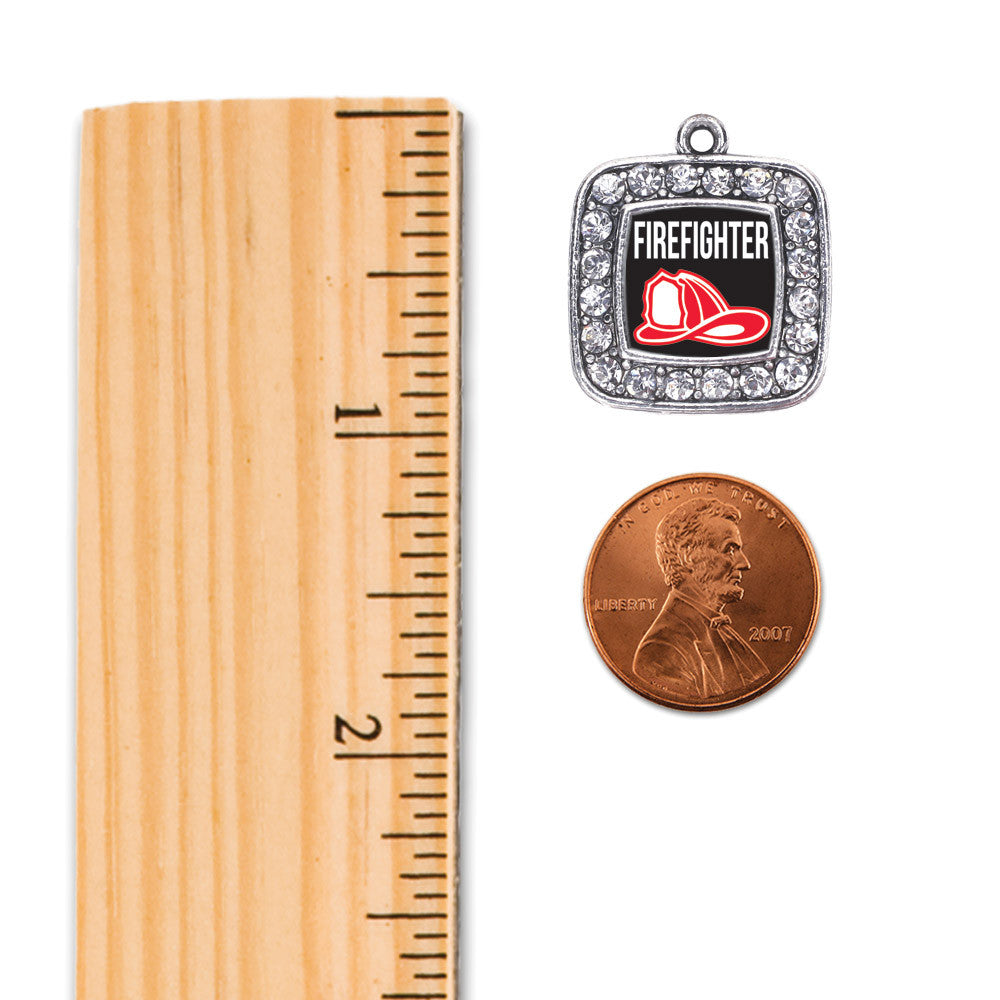 Firefighter Square Charm