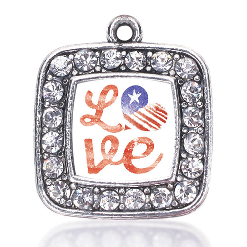 Love USA Square Charm