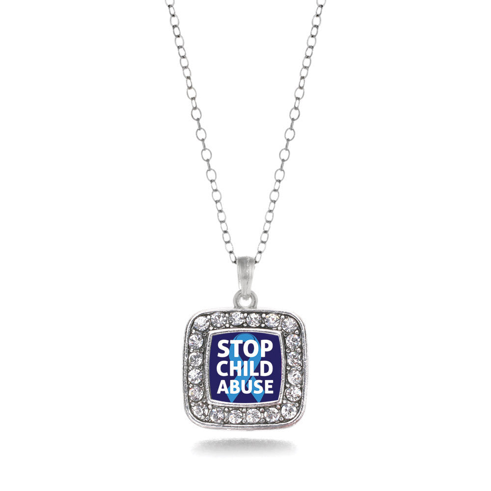 Stop Child Abuse Square Charm