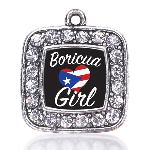 Boricua Girl Square Charm