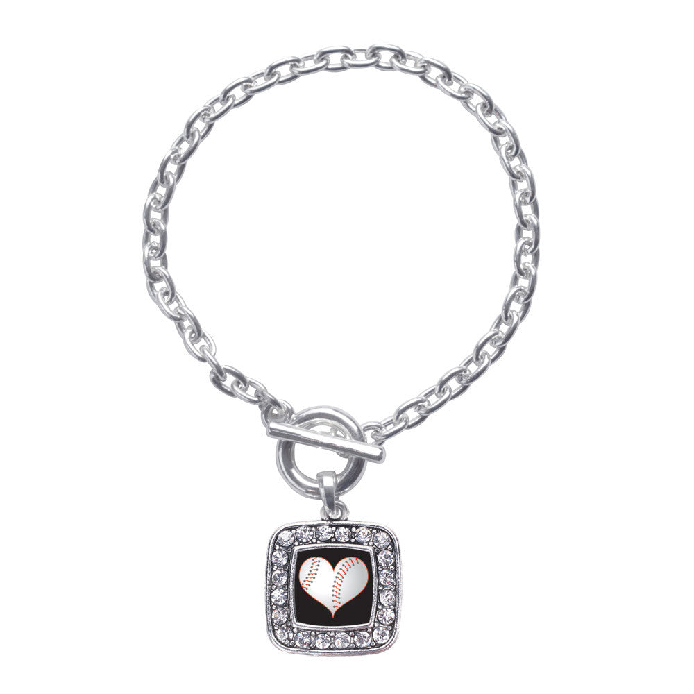 Heart Of A Baseball Player Square Charm
