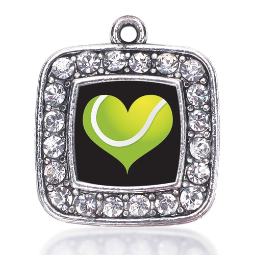 Heart Of A Tennis Player Square Charm