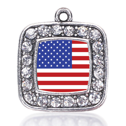 American Flag Square Charm