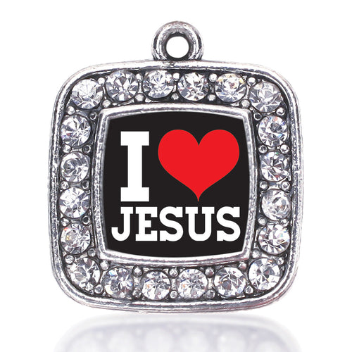 I Love Jesus Square Charm