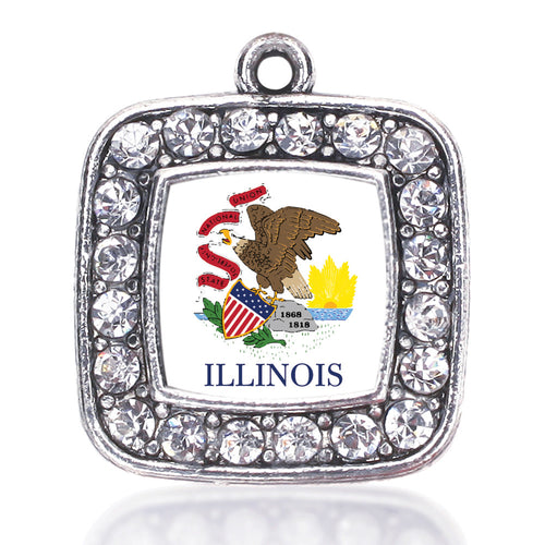 Illinois Flag Square Charm