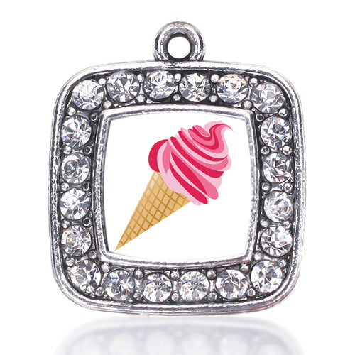 Ice Cream Cone Lovers Square Charm