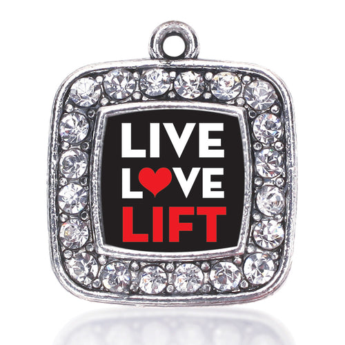Live, Love, Lift Square Charm
