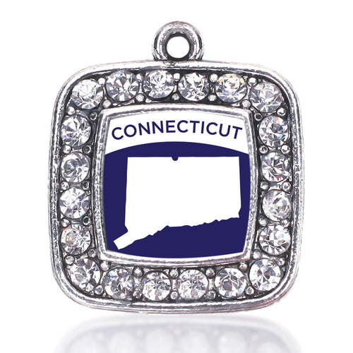 Connecticut Outline Square Charm