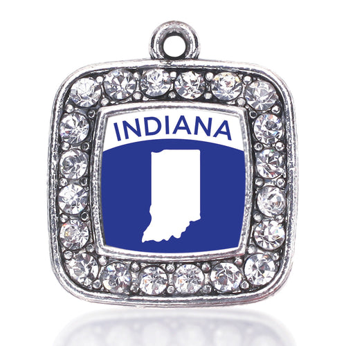 Indiana Outline Square Charm