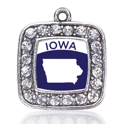 Iowa Outline Square Charm