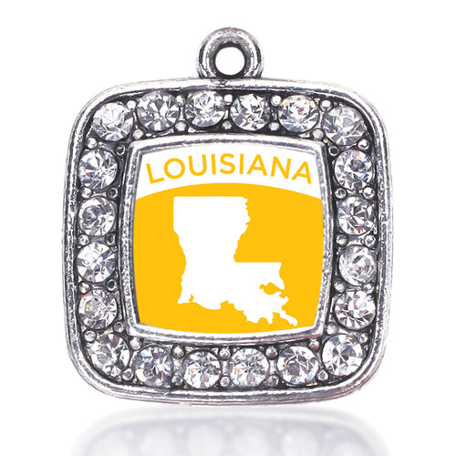 Louisiana Outline Square Charm