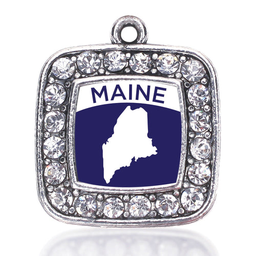 Maine Outline Square Charm
