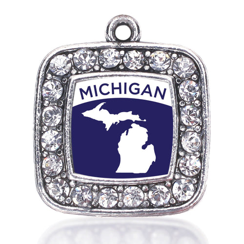 Michigan Outline Square Charm