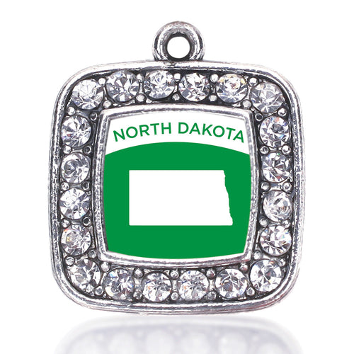 North Dakota Outline Square Charm