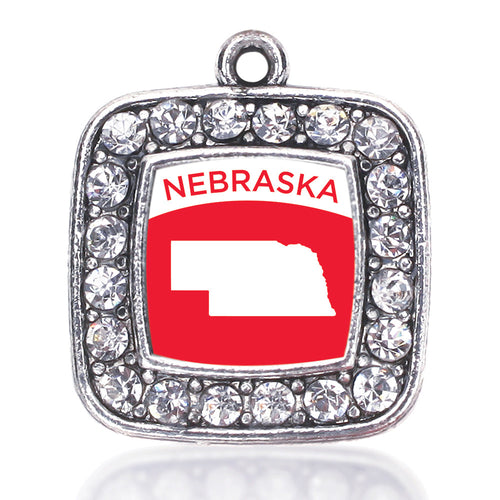 Nebraska Outline Square Charm