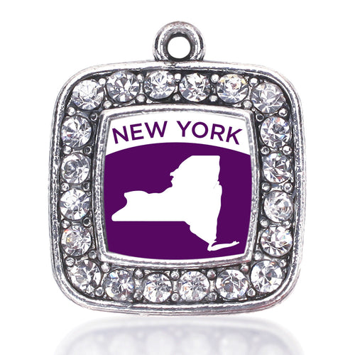 New York Outline Square Charm