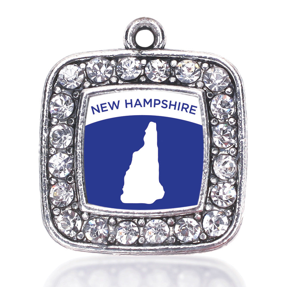 New Hampshire Outline Square Charm
