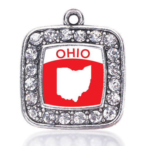 Ohio Outline Square Charm