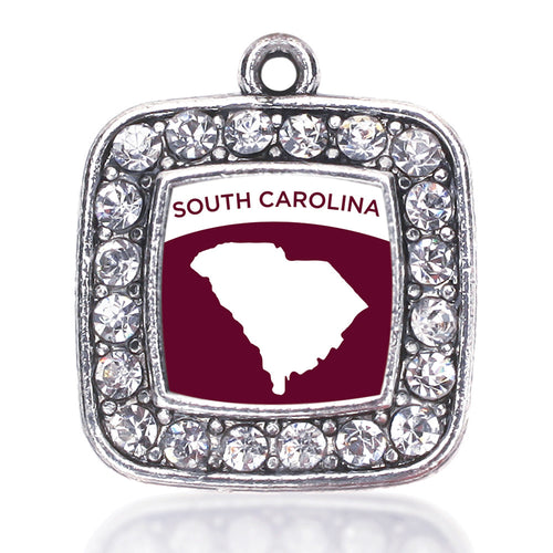 South Carolina Outline Square Charm