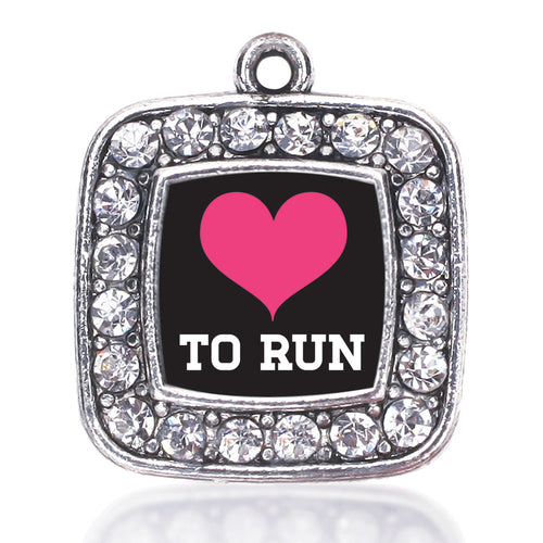Love To Run Square Charm