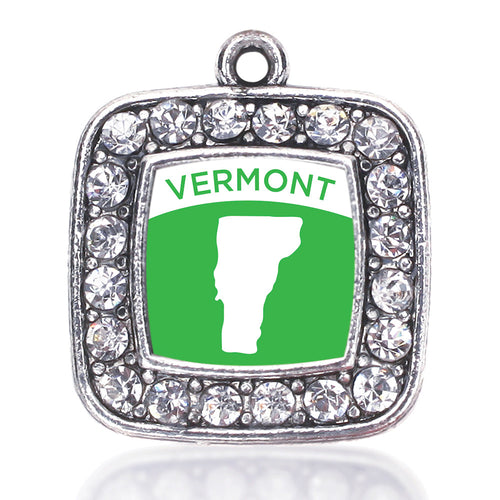 Vermont Outline Square Charm