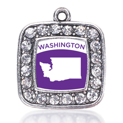 Washington Outline Square Charm