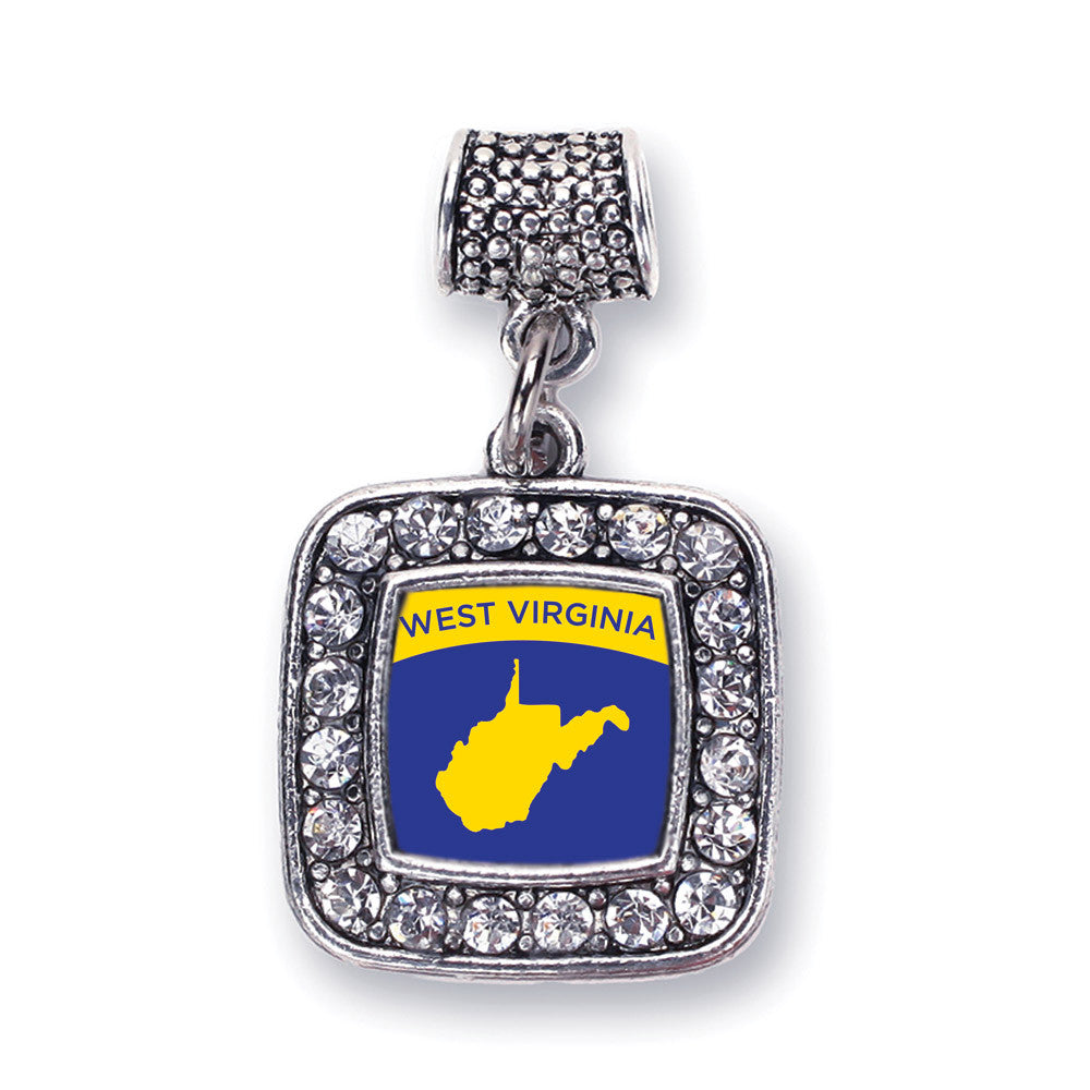 West VIrginia Outline Square Charm