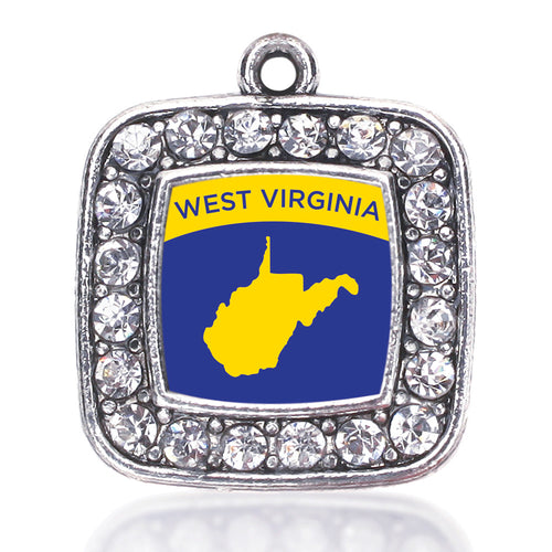 West VIrginia Outline Square Charm