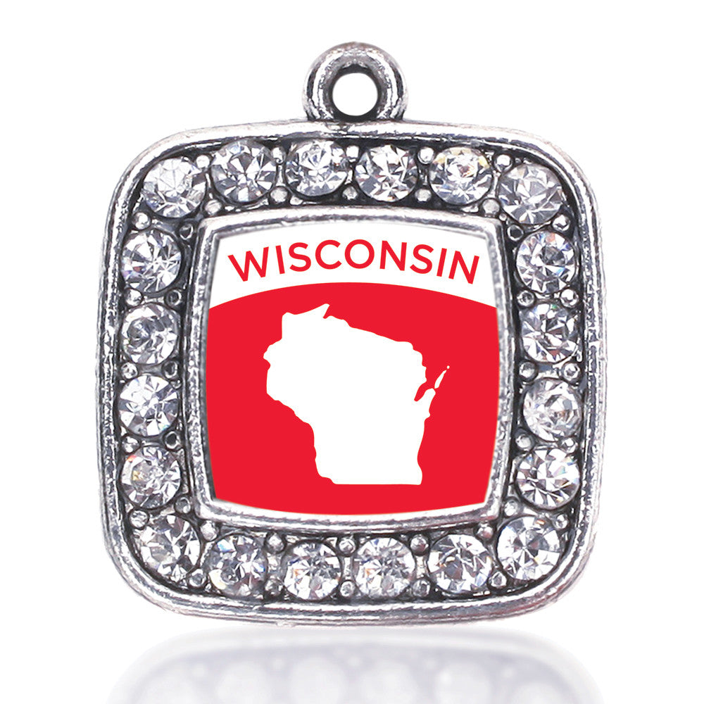 Wisconsin Outline Square Charm