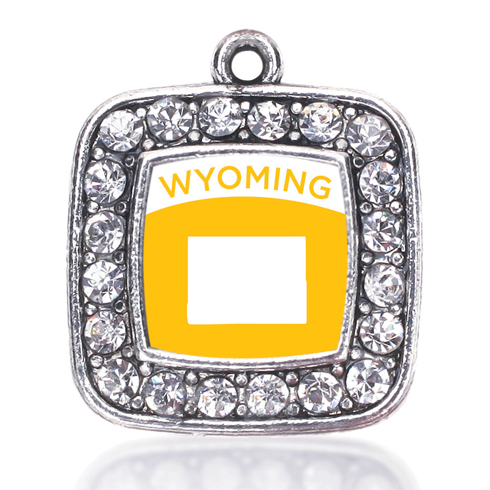 Wyoming Outline Square Charm