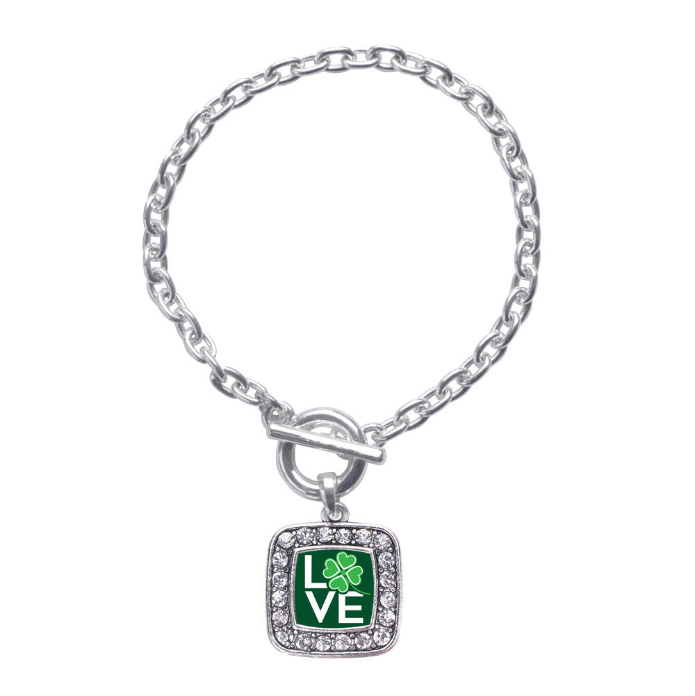 Lucky Clover Of Love Square Charm