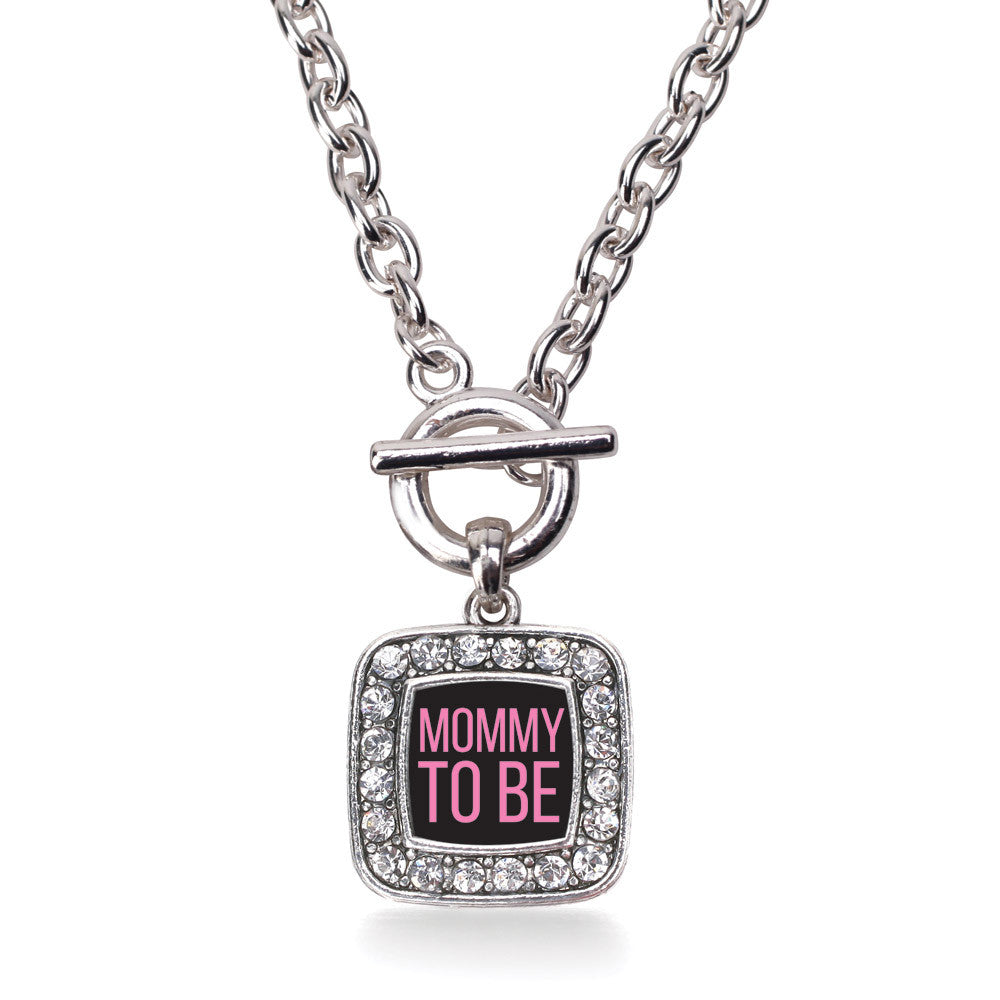 Mommy To Be Pink Square Charm