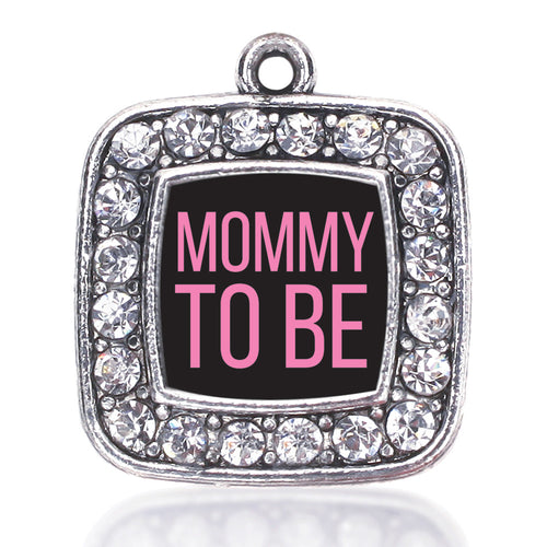 Mommy To Be Pink Square Charm