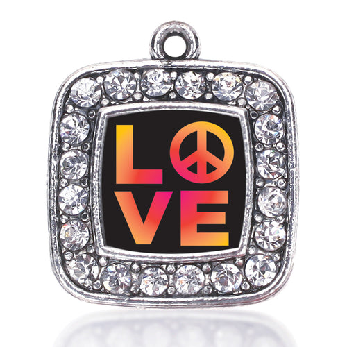 Peace And Love Square Charm