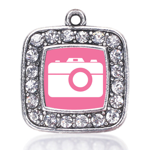 Pink Camera Square Charm
