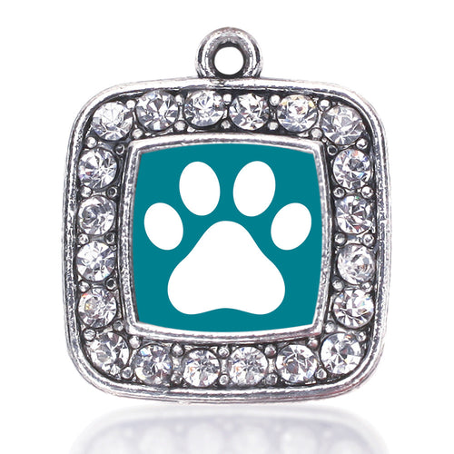 Pretty Paw Print Square Charm