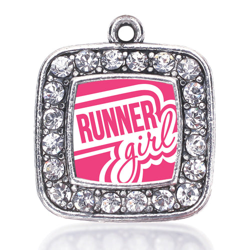 Runner Girl Square Charm