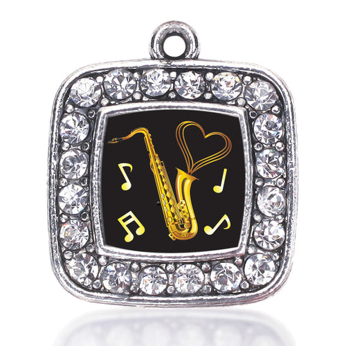 Saxophone Square Charm