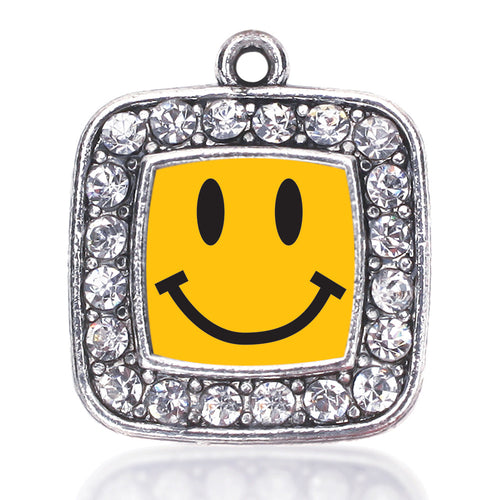 Smiley Face Square Charm
