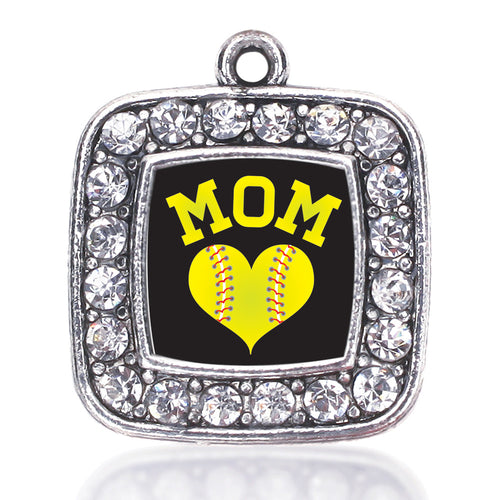 Softball Mom Square Charm