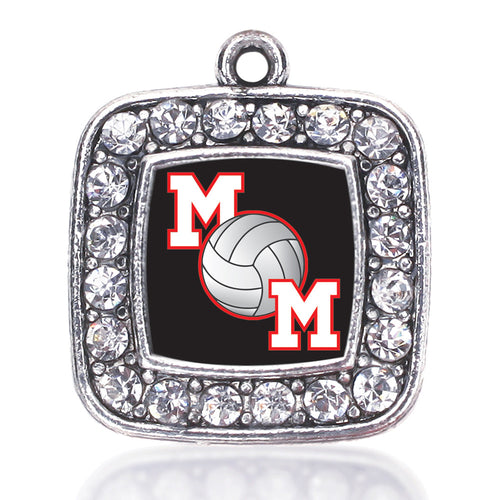 Volleyball Mom Square Charm