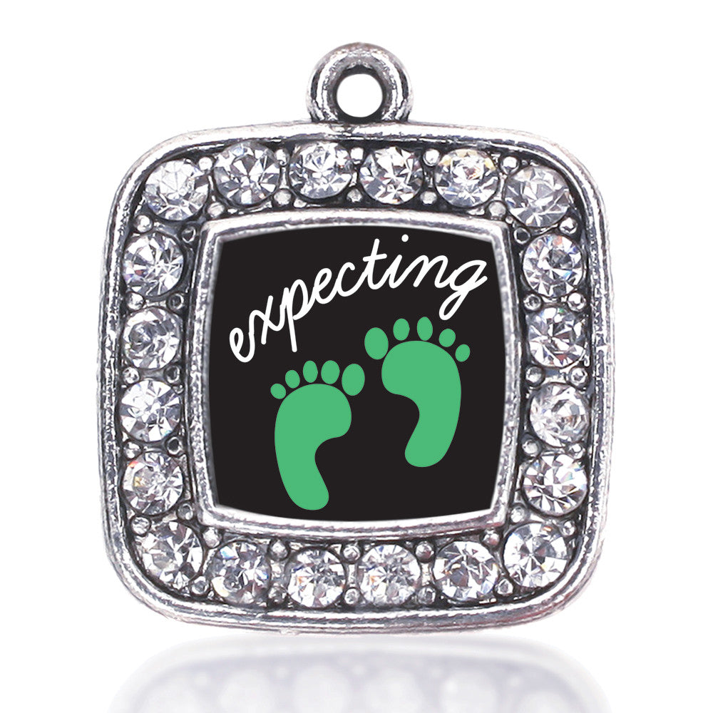 We're Expecting! Footprints Square Charm