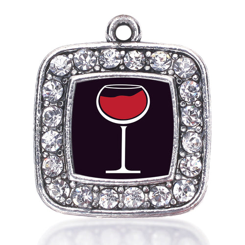Wine Lovers Square Charm
