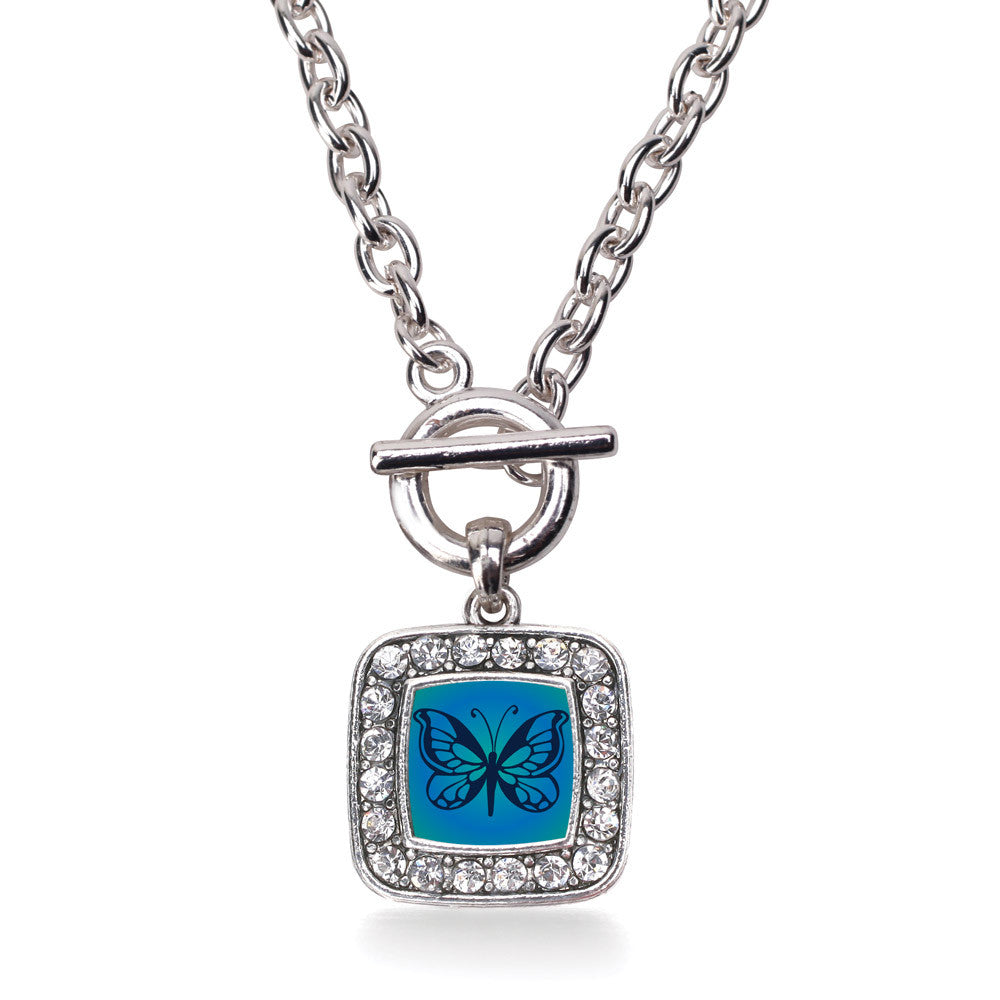 Blue Butterfly Square Charm